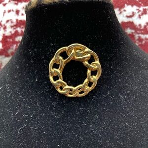Gold Tone Scarf Clip, Chain Link